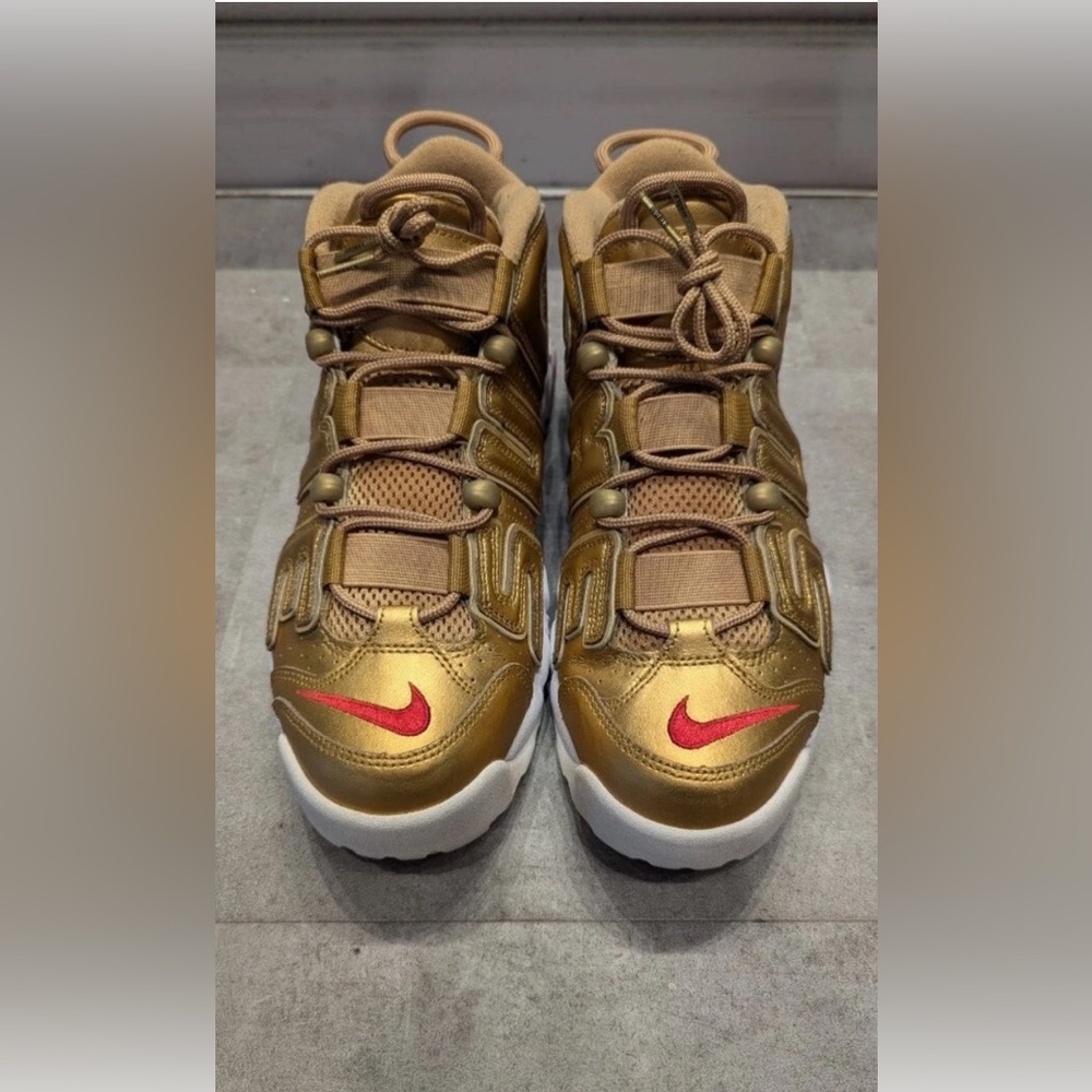 Nike Supreme x Air More Uptempo Metallic Gold Size 10 - Picture 2 of 4